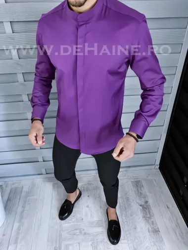 Camasa barbati mov slim fit B1336 O4-4.3